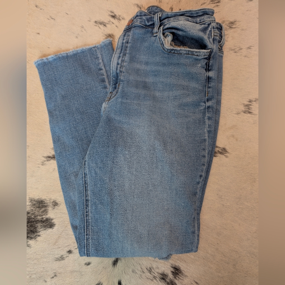 Flying Monkey Washed Light Blue Straight Leg Jeans